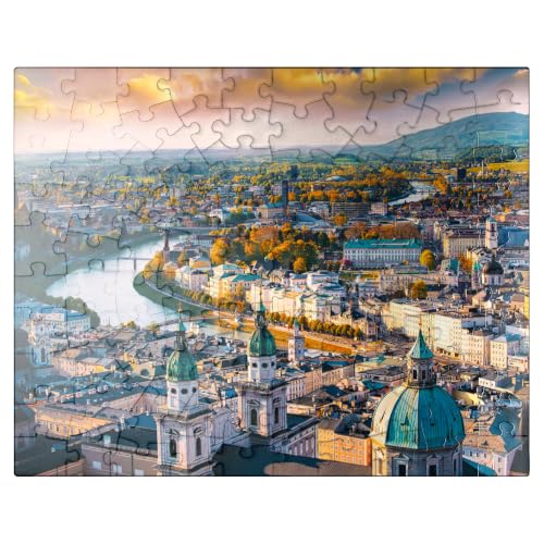 MyPuzzle Salzburg with Salzach River, Salzburger Land, Austria - Premium 100 Piece Jigsaw Puzzle for Adults