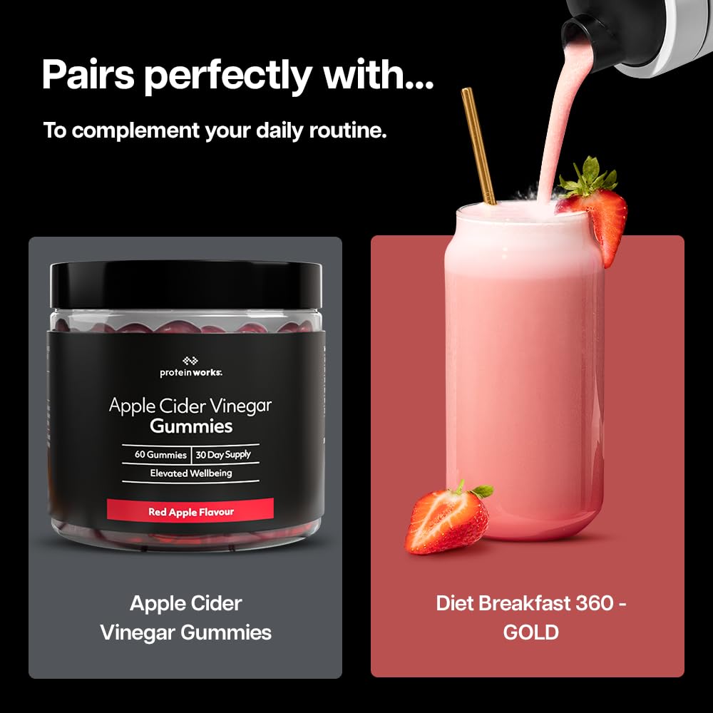 Protein Works | Diet Breakfast 360 - GOLD Innovation, On-the-Go Healthy Weight Loss Meal Replacement Shake, Added Caffeine, Low Sugar, Summer Berries, 18 Servings, 1kg