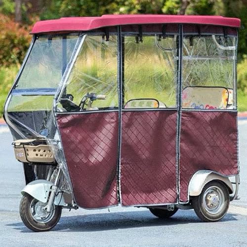 Protection tricycle électrique adulte auvent fermé pluie soleil universel