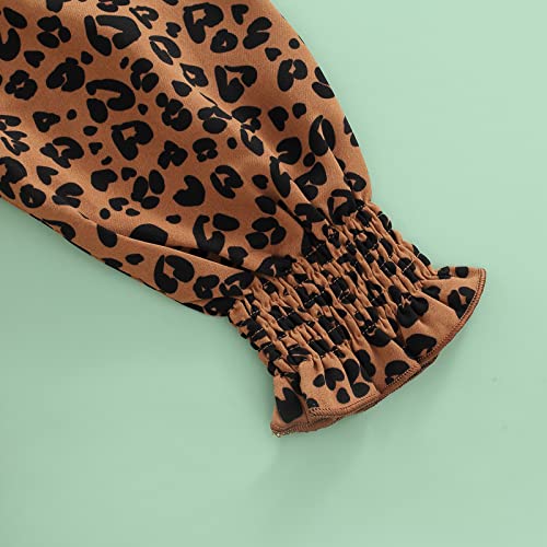 Thilsidee Infant Toddler Baby Girls Off Shoulder Romper Summer Sleeveless Suspender Jumpsuit Heart&Leopard Print Bodysuit(Leopard Brown,6-12 Months) #TOP5