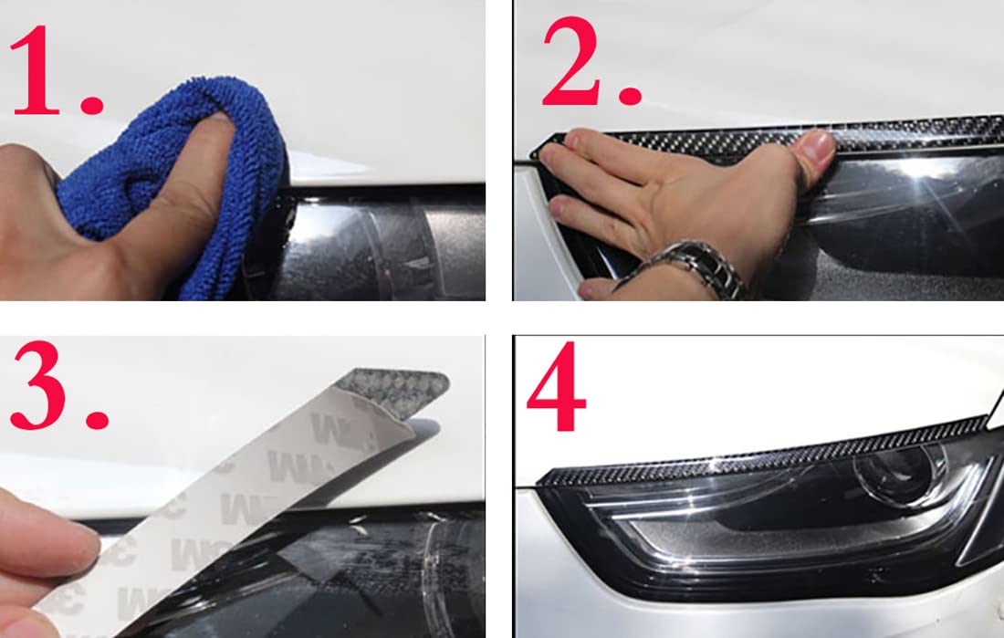 Faro Sopracciglio, Copertura del Sopracciglio Palpebra Anteriore Sopracciglia in Fibra di Carbonio per Renegade 2015-2019 Adesivo per Fanale Auto