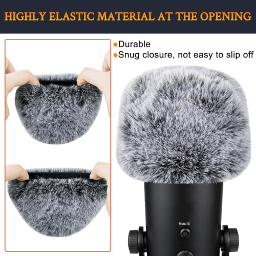 Image of SOULWIT 2Pcs Furry Pop Filter for Blue (Yeti /Yeti Pro) - Black