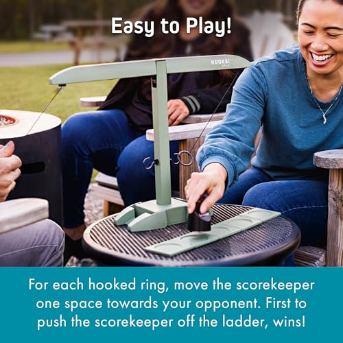 Image of Craggy Games Ring Toss & Shot Ladder Game Hooks XPLR - Portable Aluminum Hook and Ring for Indoor /Outdoor Games - Game Night, Party Games, Travel, Multiplayer Fun