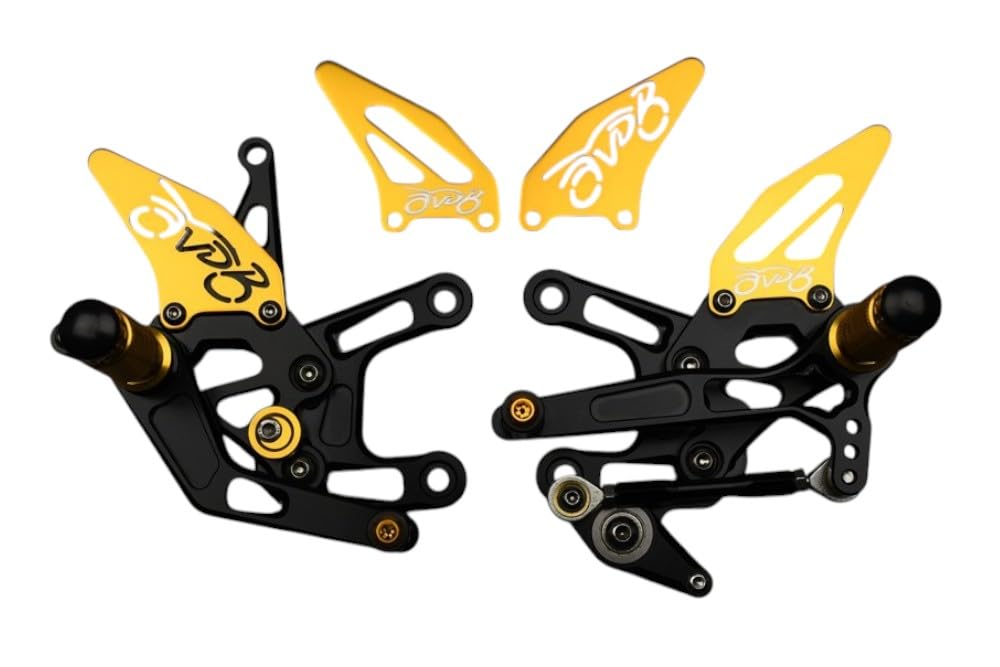 avdb-moto Supporto Pedane Arretrate Regolabili Compatibile con HONDA CBR 600 RR 600RR PC37 2003-2004, CBR 600 RR 600RR PC37 2005-2006, 1000RR SC57 2004-2005, 1000RR SC57 2006-2007 Racing AVDB (Oro)
