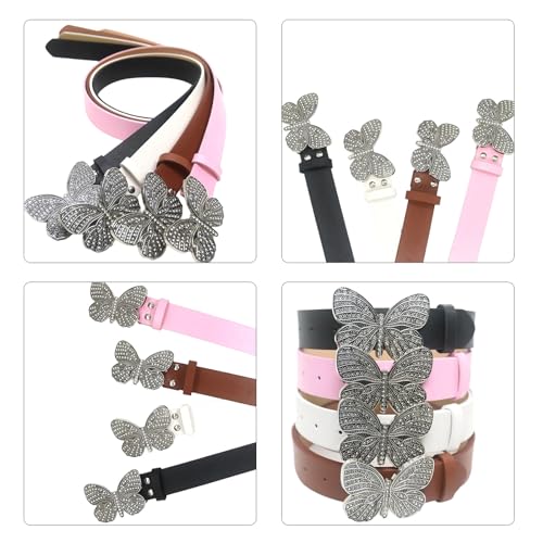 Girls PU Belt With Butterfly Buckle Waist Belt Fashion Enthusiasts Belt Coat Dress Female Wide Formal Waistband4