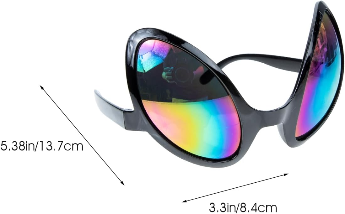 Funny Glasses 2Pcs Cosplay Sunglasses Plastic Party Goggles Novelty Black Outdoor Festival Rave Eyewear for Adults and Teens