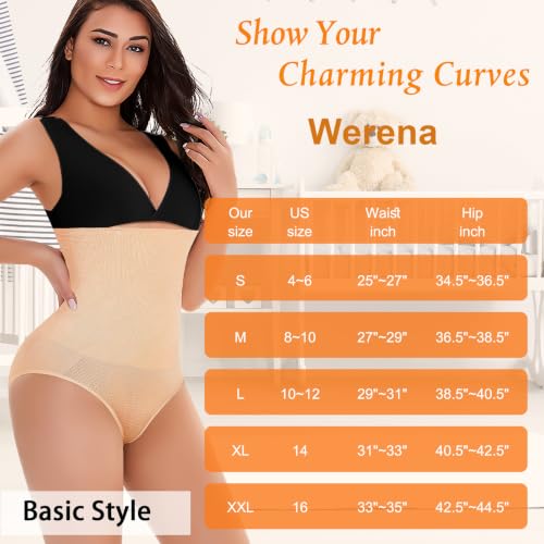 Image of Werena Tummy Control Shapewear Panties for Women High Waisted Body Shaper Slimming Shapewear Underwear Girdle Panty
