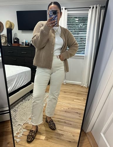 Watashi Women's Casual Long Sleeve Cardigan Round Neck Solid Color Sweater4