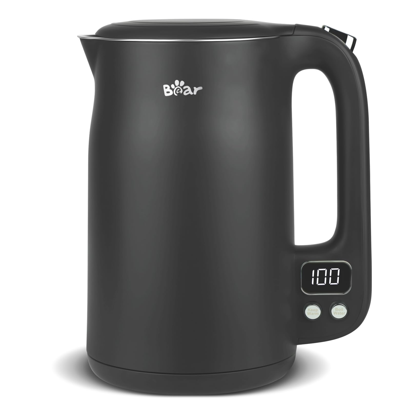 Electric Kettle 1.7L 40°C~100°C 12 Temperatures Control Kettle Digital Display with Keep Warm Function,1800w 304 Stainless Steel Fast Boil Black Kettle, Dry Protection, BPA Free Smart kettle
