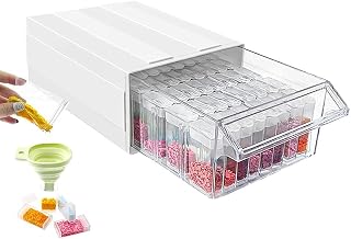 Diamond Painting Storage Containers, 35/70 Grid Diamond Painting Box, 5D Diamond Embroidery Accessories Storage Containers with Funnel for DIY Art Craft, Nail Diamonds, Bead