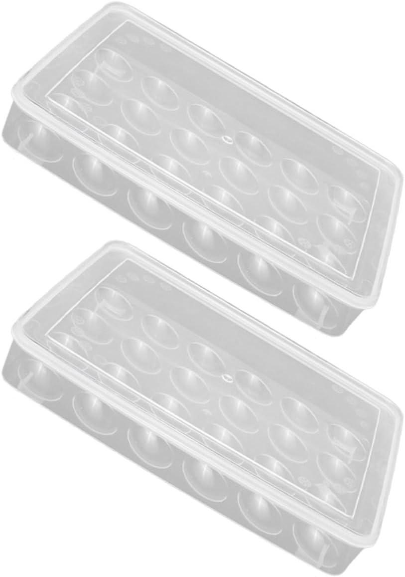 2pcs Refrigerator Egg Tray 24 Slot PP Stackable Protective Organizer