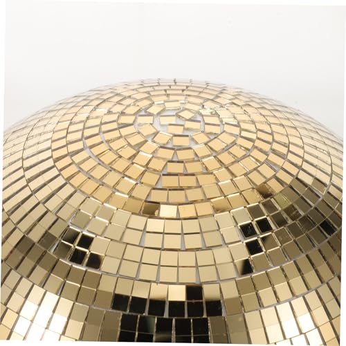3 unidades de bolas espejadas de vidrio dorado, semiesféricas para colgar en pared con adhesivo trasero, decoración reflectante para festivales de música y espacios comerciales, fácil de limpiar miniatura 3