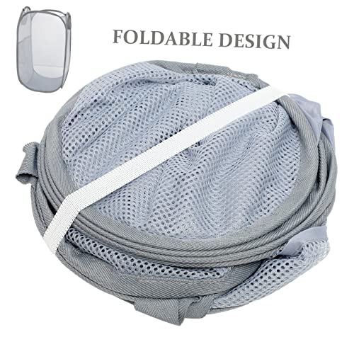 Lot de 2 paniers à linge portables et pliables pour le rangement - 8
