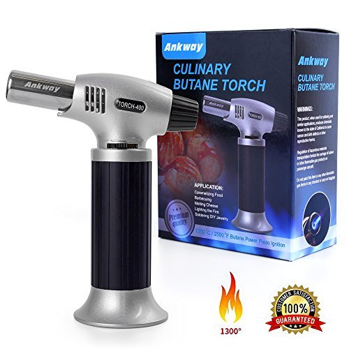 Ankway Culinary Butane Torch Lighter Refillable Kitchen Torch with Safety Lock & Adjustable