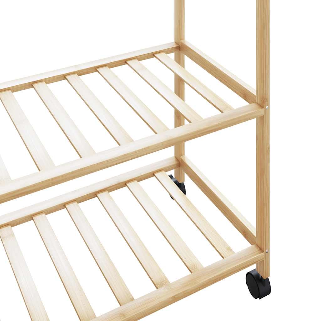 vidaXL Perchero con estantes y ruedas 90x40x179,5 cm bambú
