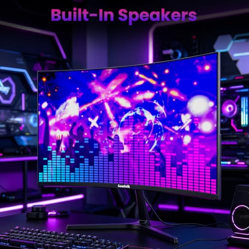 Gawfolk Curved Monitor 27 Zoll 250Hz, PC Bildschirm mit Lautsprecher 1080P, 1800R 250Hz Computerbildschirm mit Eye Care Technologie HDMI DP… – Ansicht 5