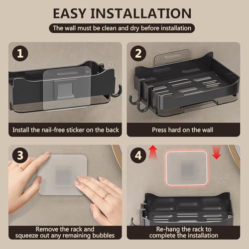 Image of Wall Mounted Soap Box with Flip Cover and Drain Tray | Detachable Inner Support | Adhesive Sticker Installation | ABS Soap Holder for Bathroom (2 in 1 Soap Holder)