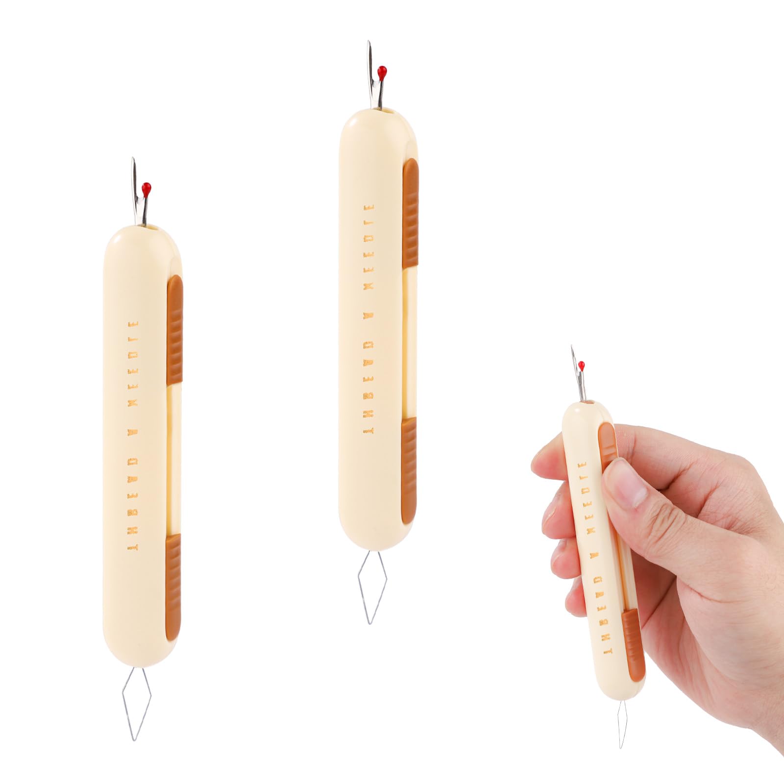 DIYEAH 3-Pack 2-in-1 Needle Threader & Seam Ripper - Hand Sewing Tool For Easy Threading