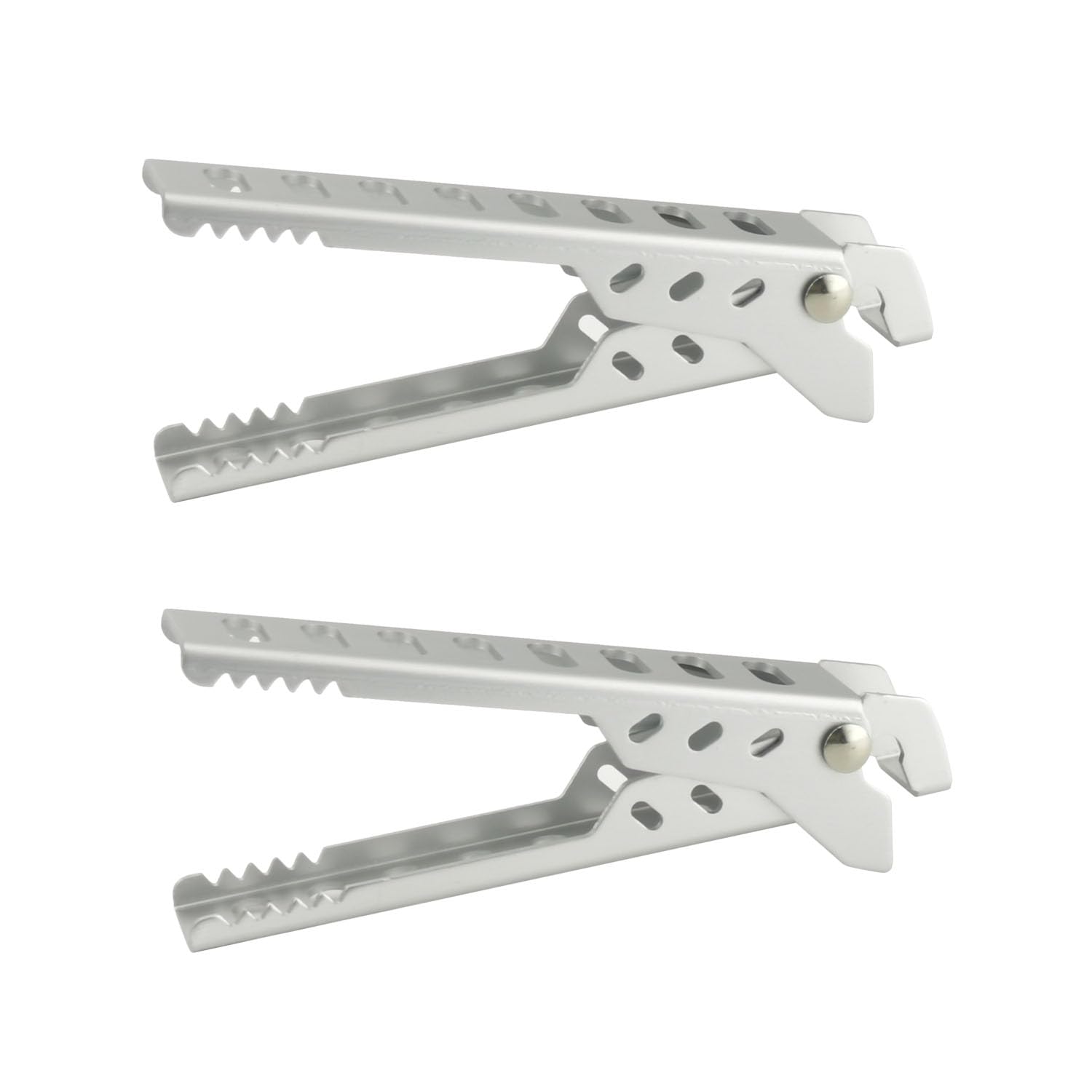 2 Pack Versatile Hot Pot Gripper, Bottle Opener, Anti-Grip Clamp for Camping/Barbecue/Outdoor Cooking (Silver)