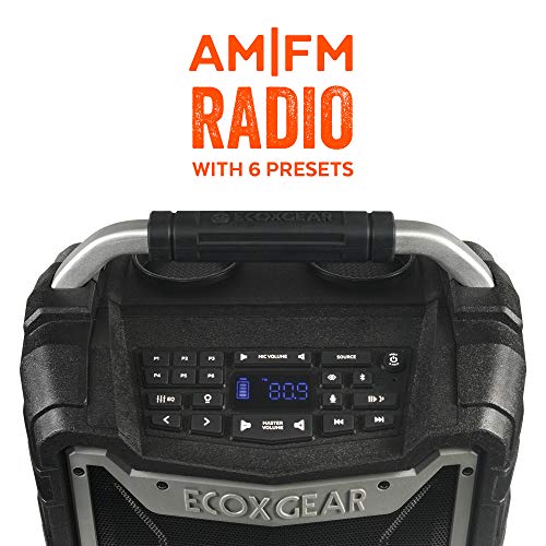 Ecoxgear Ecotrek Gdi-Extrk210 Rugged Waterproof Floating Portable Bluetooth Wireless 100 Watt Stereo Smart Speaker And Pa System (Gray) #TOP3