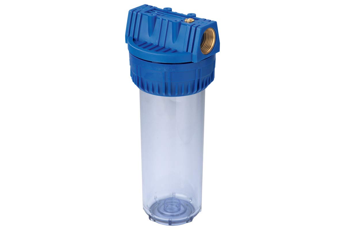 Metabo 903009250 - Filtro para instalaciones de agua domésticas, sin cartucho filtrante, largo