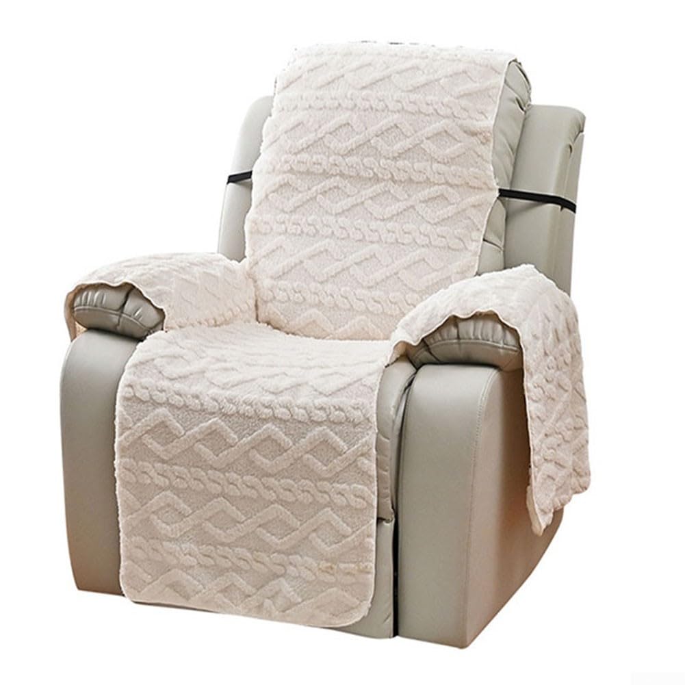 Funda para sillón relax de terciopelo beige para tardes de cine en casa