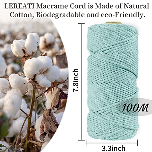 LEREATI Macrame Cord 4mm x 100m, Thick Macrame Rope Natural Cotton Rope Craft String - Image 2