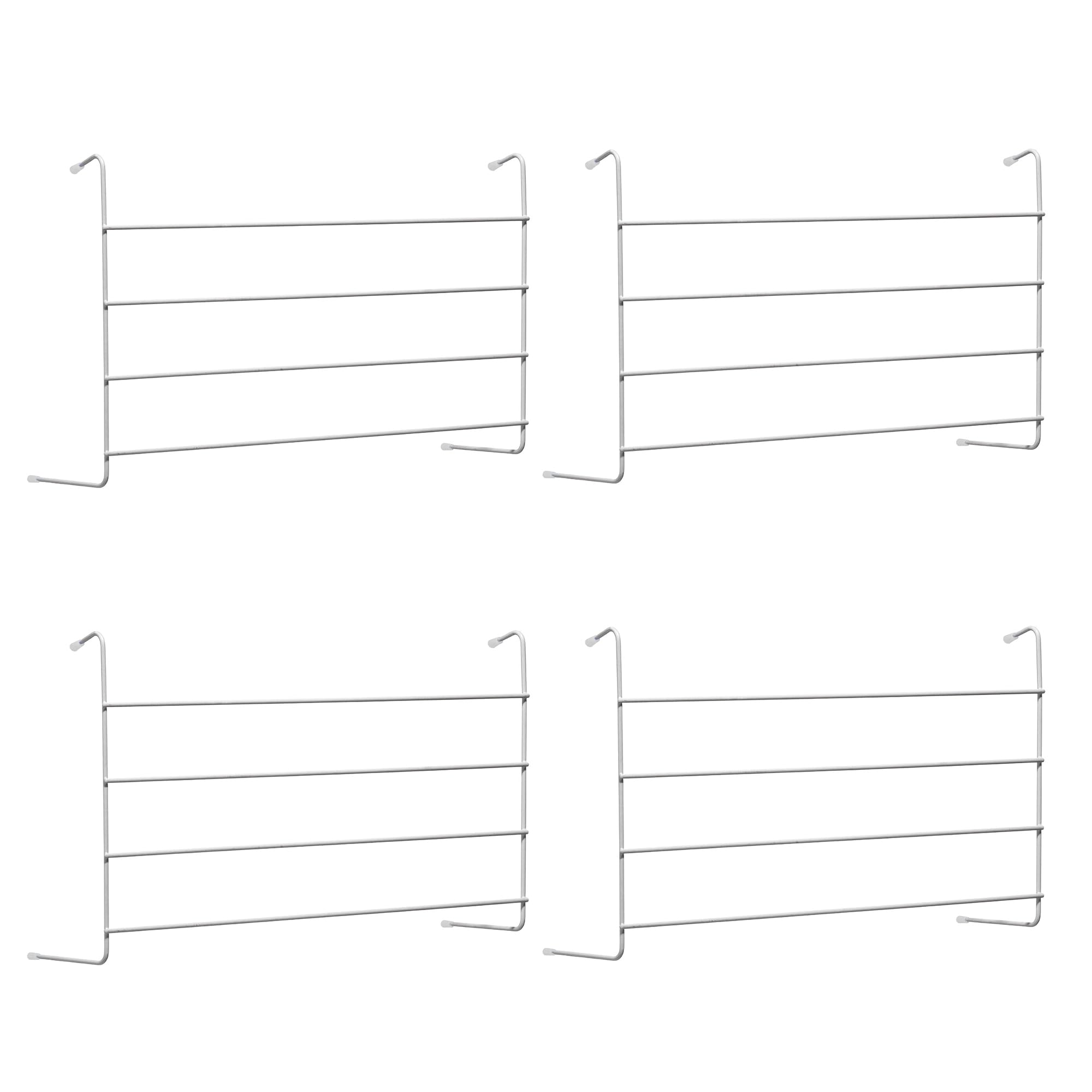 Flatro White Radiator Airer 4 Tier - Radiator Clothes Drying Rack - Over Radiator Clothes Airer Indoor - Space Saving Towel Hanging Rail - Radiator Hangers For Drying Clothes (Pack Of 4)