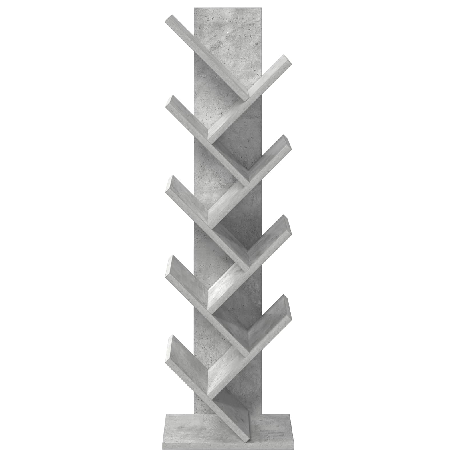 Libreria a 6 ripiani, 30 x 18 x 100 cm, in legno, grigio cemento, salvaspazio, versatile, adatta per soggiorno, camera da letto, ufficio, cameretta dei bambini