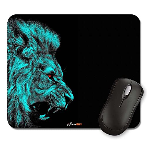 Image of Rectangle Mouse Pad, Anti Slip Rubber Lion Face Mousepads Desktops Gaming Mouse Mat Customized Designed for Home and Office, 8.6 X 7.08 Inches