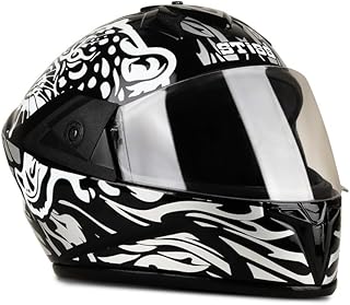 STiSS ISI Certified Full Face Gloss Finish Helmet for Men and Women with Clear Visor(Grey) Price In India
