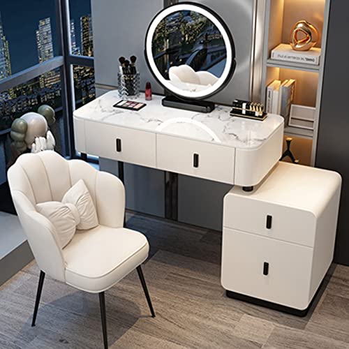 ���C�N�A�b�v�o�j�e�B�f�X�N�ƃX�c�[���Z�b�g�ALED���C�g�~���[�t���h���b�V���O�e�[�u���A���߉\�Ȗ��邳�A�����o���t���o�j�e�B�e�[�u���A�x�b�h���[���Ƌ�A�����p (Color : White+Black, Size : 10)