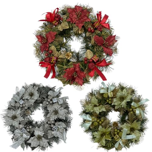 Guirlanda Decoração Natal Grande Pendurar Parede Porta Enfeite Natalino Decorada Pinha Festão (Prate