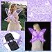 Janinka Light Up Fairy Wings for Adults, LED Butterfly Wings for Women Fairy Costume with Wreath Wand for Halloween Cosplay(Purple)