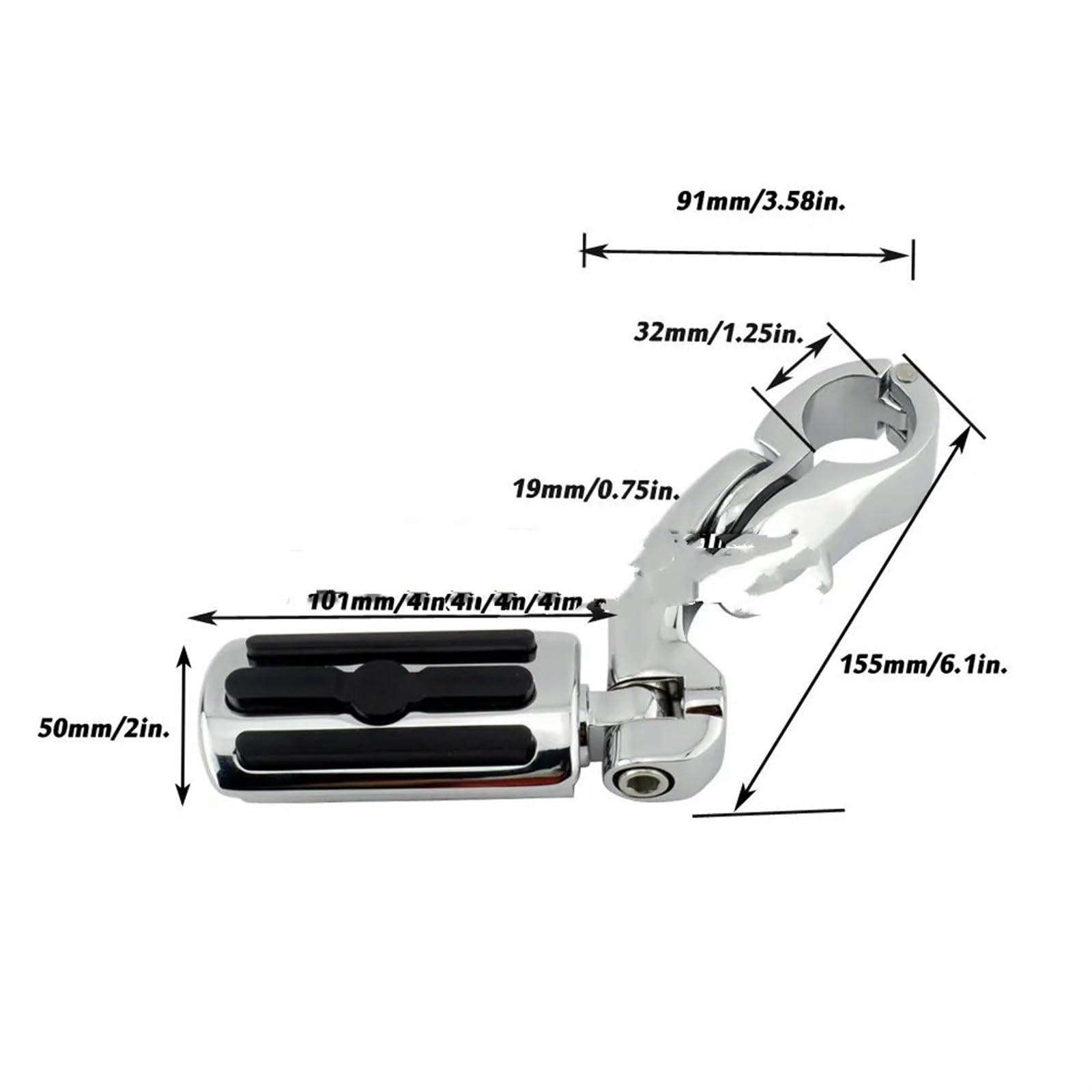Motocicleta Estriberas Para Touring Para Road Para Electra Para Street Para Glide Para King XL 883 1200 32 Mm 1-1/4 "Estriberas Pedales Carretera Reposapiés Pedales Motocicleta (Color : 1 Set Chrome