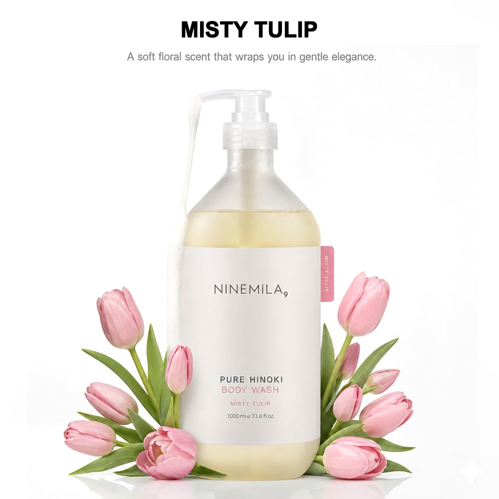 NINEMILA Pure Hinoki Body Wash with AHA & BHA, 1000ml