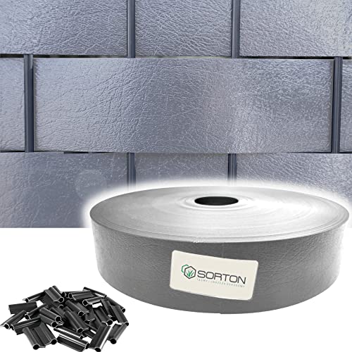 Sorton® - Strisce frangivista recinzione a doppia asta pannelli recinzione a doppia asta pannelli recinzione a aste privacy rotolo 70 m x 46 mm opaco PVC pellicola per recinzione protezione dal vento