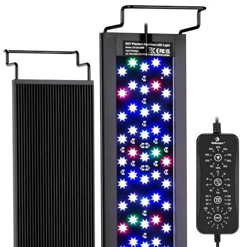 Image of fishkeeper LED Aquarium Light, 24 /7 Mode Fish Tank Light for Plant Growth, IP68 Waterproof Adjustable Brightness & Colors & Timer(4H /6H /8H /10 /11 /12H) with Extendable Bracket for 30-40 Inch Fish Tank