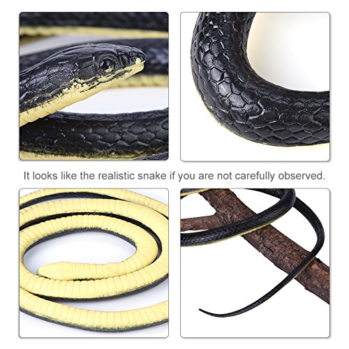 Rubberen slang, realistische zachte rubberen slang tuin rekwisieten grappige grap grap speelgoed cadeau 51 inch lang - Afbeelding 3