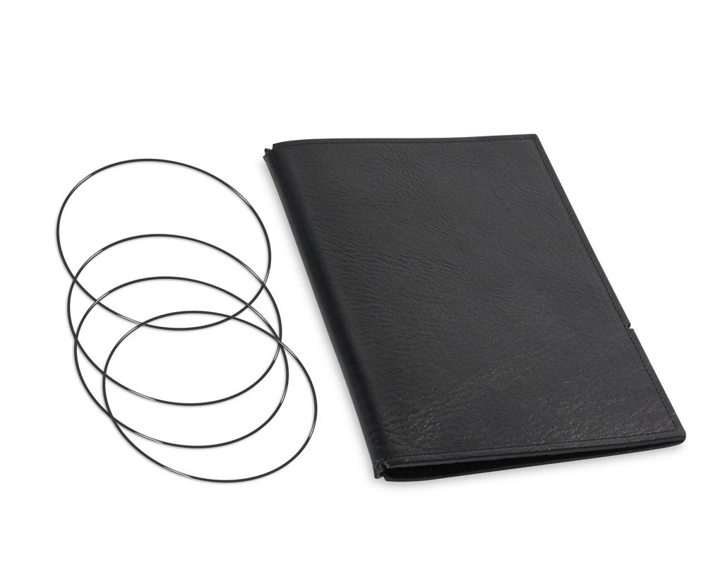 A5, revolutionäres, nachhaltiges X17-Konzept für Notizbuch, Personal Organizer und Terminplaner/Hülle für 3 Hefte! Belgisches Leder schwarz, Made in Germany,17 Jahre Garantie*