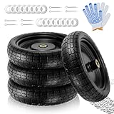 13'Garden Cart Tire Replacement for 13' Flat-Free Tire and Wheel with 5/8' Axle Borehole, 2.1' Offset Hub, 3.15' Wide Tires Used for Wheelbarrow Garden Cart and Trolleys, 4-Pack by Cenipar