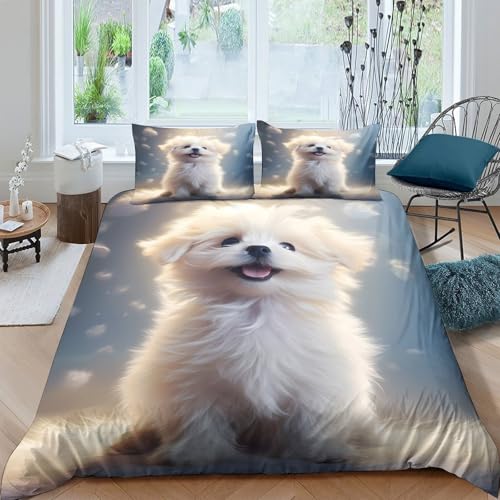 Housse de couette microfibre zippée anti acarien pour lit simple