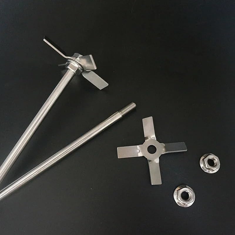 1set Stainless Steel Four-Blade Paddle Stirrer Set - Laboratory Cross Paddle with Stirring Rod for Efficient Mixing(7cm)