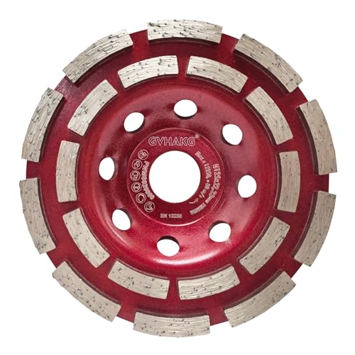 GVHAKG Meule diamantée 125 mm × 22,23 mm, double rangée pour béton, pierre, pierre naturelle, colle à carrelage, granit et maçonnerie