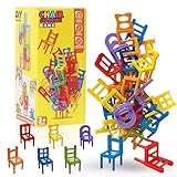 Aurihxus 42 Piezas Juguete De Equilibrio De Apilar Sillas, Juego De Apilar Sillas para Niños, Equilibrio y Habilidad Juego Tradicional De Apilar Sillas de Plástico