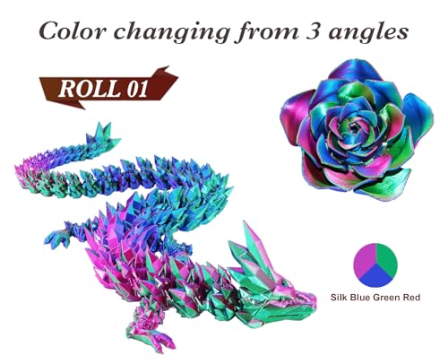 Image of LOVOON Silk PLA 3D Printer Filament Bundle 2 KG, PLA Filament 1.75mm, Shiny Silk Blue /Green /Red and Blue /Pink Change by Angle, 3D Printing Filament for Most FDM Printers and 3D Pen, 1KG X 2 Spools