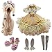 EVA BJD Poupées Jupe Perruque Chaussures Chaussettes Accessoires Set Complet pour 20-23inch 1/3 BJD Doll 60 cm (Carrena)