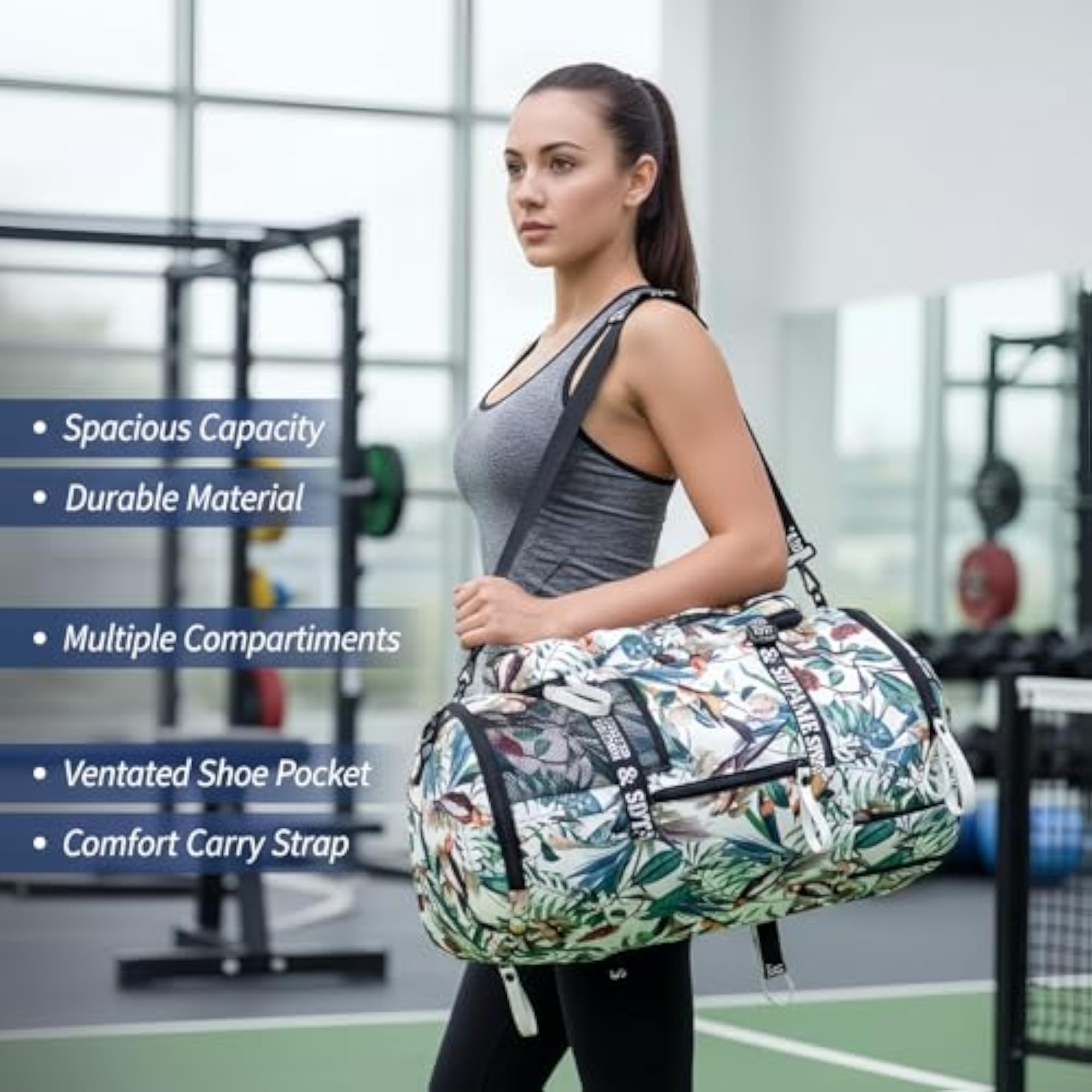 Duffle Bag Backpack with Shoes Compartment