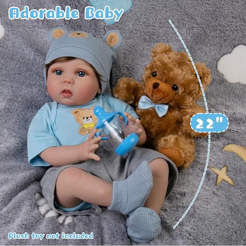 Muñeca Reborn Bebé Realista EKOKIZ 22 Pulgadas miniatura 4