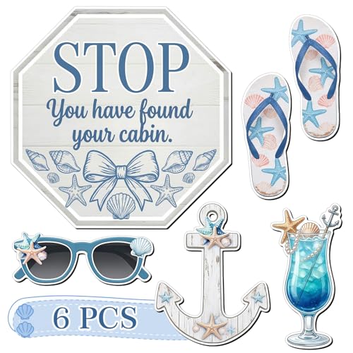 Image of Kanayu 6 Pcs Shell Cruise Door Decorations Magnetic Large Ship Decorations Magnets Anchor Cruise Decor Car Fridge Magnet Decal for Carnival Stateroom Door